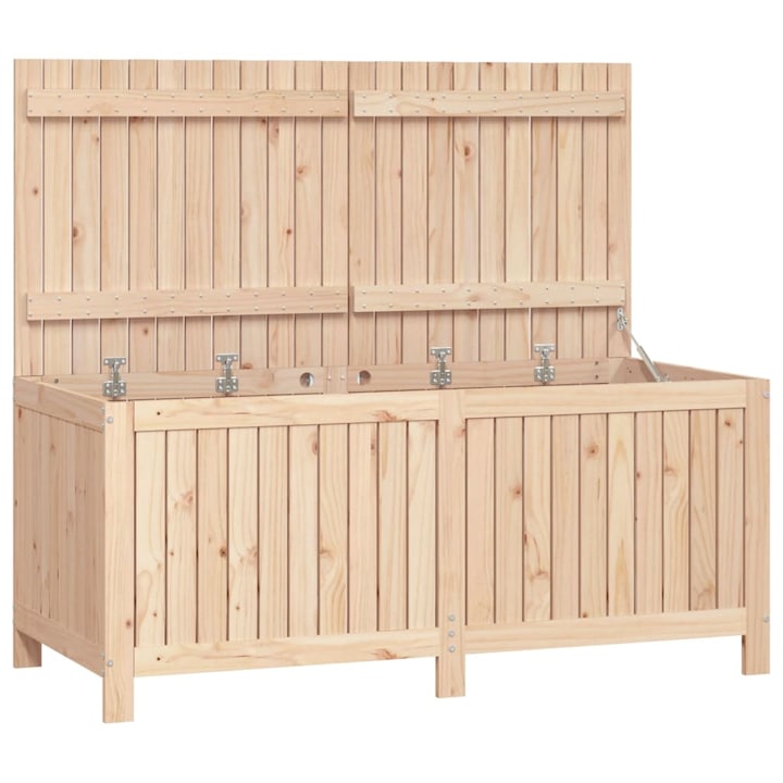 Cutie de depozitare gradina vidaXL, 147x68x64 cm, lemn masiv de pin, 30.45 kg