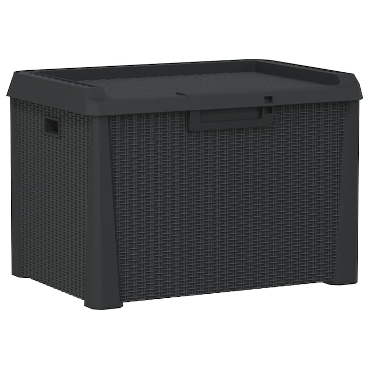 Cutie de depozitare pentru gradina vidaXL, antracit, 125 L, PP, 8.1 Kg