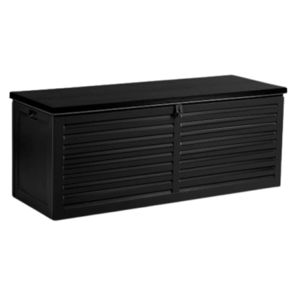 Cutie gradina DacEnergy©, din plastic, maner de transport, cu capac, 390 l, 143 x 57 x 53, 5 cm, negru