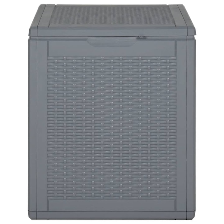 Cutie de depozitare pentru gradina, gri, 90 L, PP ratan 364059