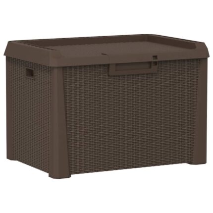 Cutie de depozitare pentru gradina vidaXL, maro, 125 L, PP, 8.1 Kg