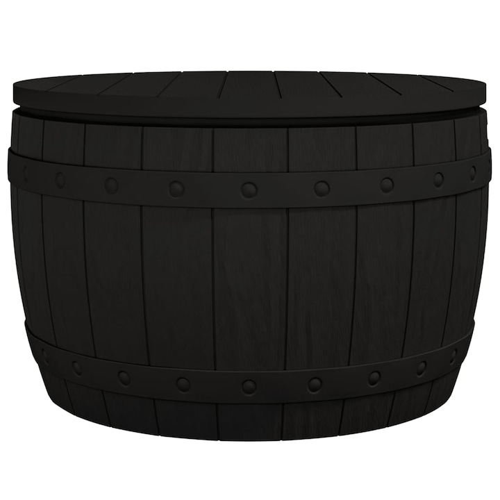 Lada de gradina Zakito Europe, functie 3-in-1, imitatie lemn, negru, 67.5x67.5x44cm