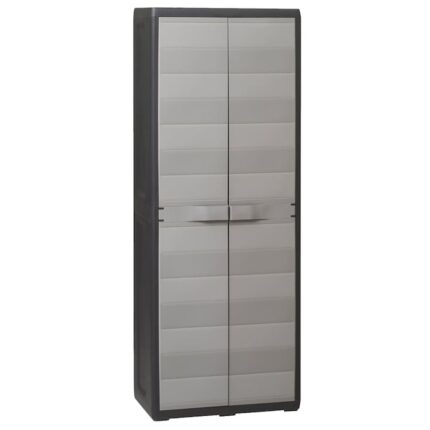 Dulap de gradina, Zakito Europe, polipropilena, negru/gri, 65x38x171 cm