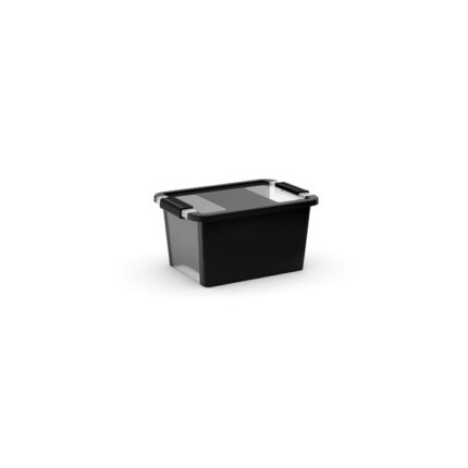 Cutie depozitare Bibox, din plastic, 36.5 x 26 x 19 cm, 11 L, negru, cu capac