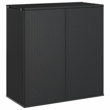 Lada de perne pentru gradina vidaXL, negru, 100x49x103,5 cm, ratan PE