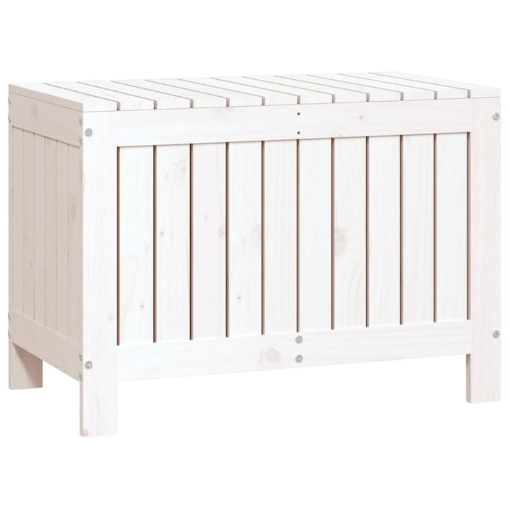 Lada de gradina Zakito Europe, lemn de pin, alb, 76x42.5x54cm