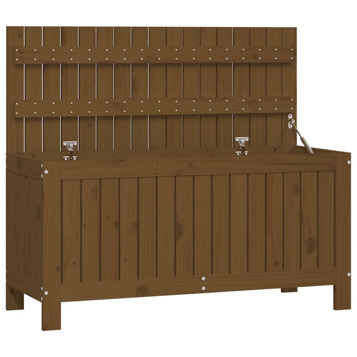 Cutie depozitare gradina vidaXL, maro miere, 108x42,5x54 cm, lemn pin, 16.35 kg
