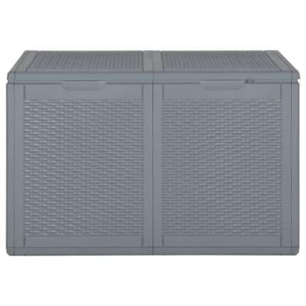 Cutie de depozitare pentru gradina, gri, 180 L, PP ratan 364060