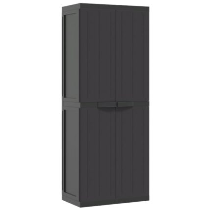 Dulap de gradina, Zakito Europe, polipropilena, reglabil, 65x37x165 cm, negru