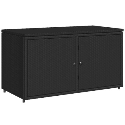 Dulap de gradina Zakito Europe, ratan PE, negru, 110x55x60,5cm