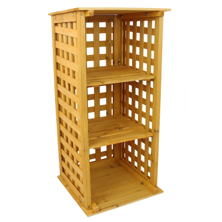 Suport pentru depozitare lemne, Lemn, 39x39x84 cm, Maro