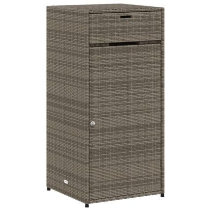 Dulap depozitare de gradina vidaXL, gri, 55x55x111 cm, poliratan, 11.9 Kg