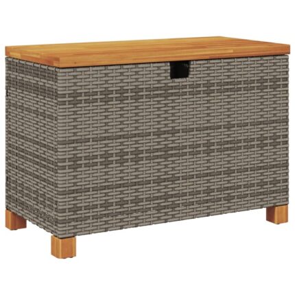 Cutie depozitare gradina vidaXL, gri, 80x40x48cm, lemn acacia poliratan, 9.4 Kg