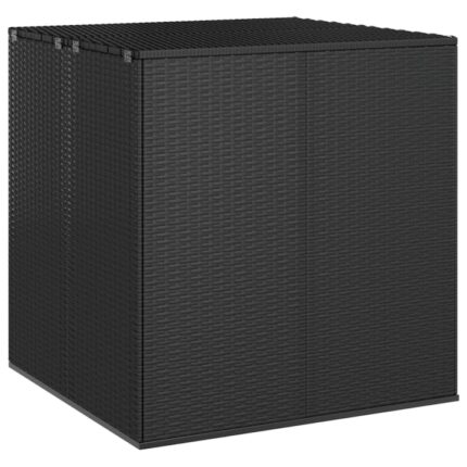 Lada de gradina, Zakito Europe, rattan PE, mecanism de ridicare cu gaz, negru, 100x97.5x104cm