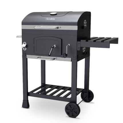Gratar BBQ Decakila dreptunghiular pe carbuni cu suport lateral si capac, suprafata de gatit 58*42,5 cm, inaltime 82cm