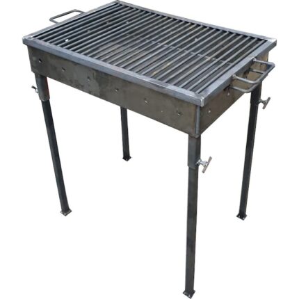 Gratar de gradina traditional HouseXL™ Premium Barbecue, Picioare din teava rectangulara cu surub, Realizat manual, Sarma grill 8mm, 30 X 40 CM, Natur