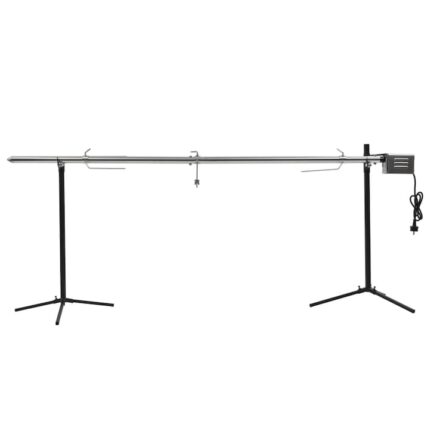 Grill automamat cu motor, vidaXL, Otel inoxidabil, 2017 x 45 x 81 cm, Argintiu
