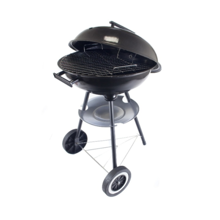 Gratar pe carbuni de gradina cu capac, Kettle, Otel, 40 cm, Negru