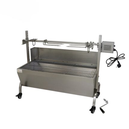 Gratar electric cu rotisor si protap incluse, mobil, din otel inoxidabil, 114x23x40cm, LEXI