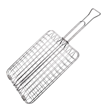 Gratar grill inox, Boutique Store ®, cu impletitura densa, ideala pentru bucatele mici de carne, 30x22 cm