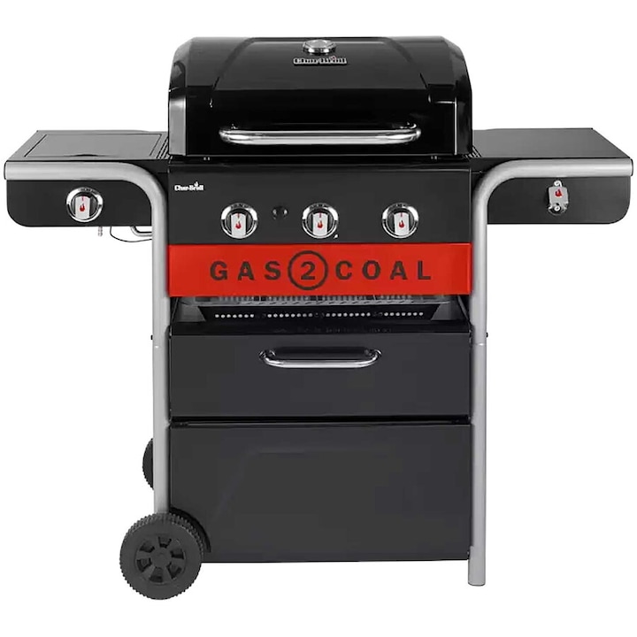 Gratar pe gaz si carbuni hibrid Char-Broil Gas2Coal 2.0 330 cu 3 arzatoare 140925 Gratar pe gaz si carbuni hibrid Char-Broil Gas2Coal 2.0 330 cu 3 arzatoare 140925