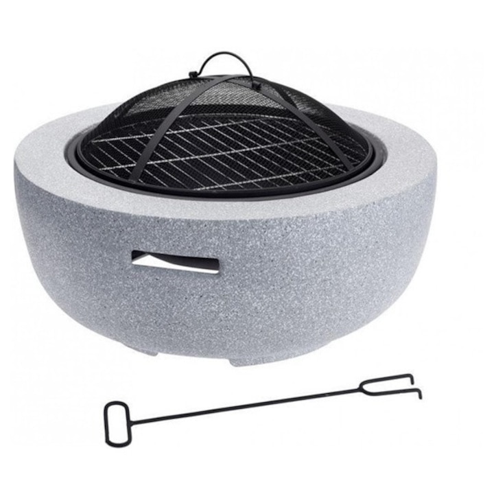 Gratar tip semineu Karll, capac rotund, 60cm