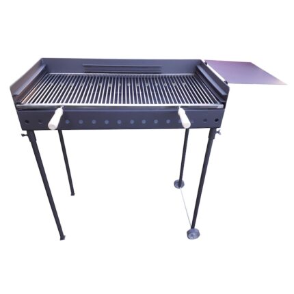Gratar de gradina 80x40 reglabil pe 3 niveluri cu Grill inox alimentar pe carbune sau lemne,portabil cu Roti