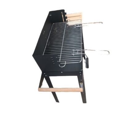 Gratar de gradina, Cu roti, 80x8x9x29 cm, Negru