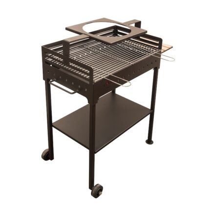 Gratar gradina, cu carbuni, Premium R 3172, demontabil, otel, cu roti deplasare, 67 x 40 cm