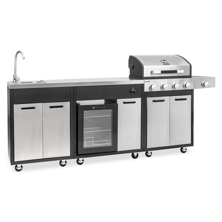 Bucatarie de gradina, nabbi, Baster K4PLUS, negru / crom
