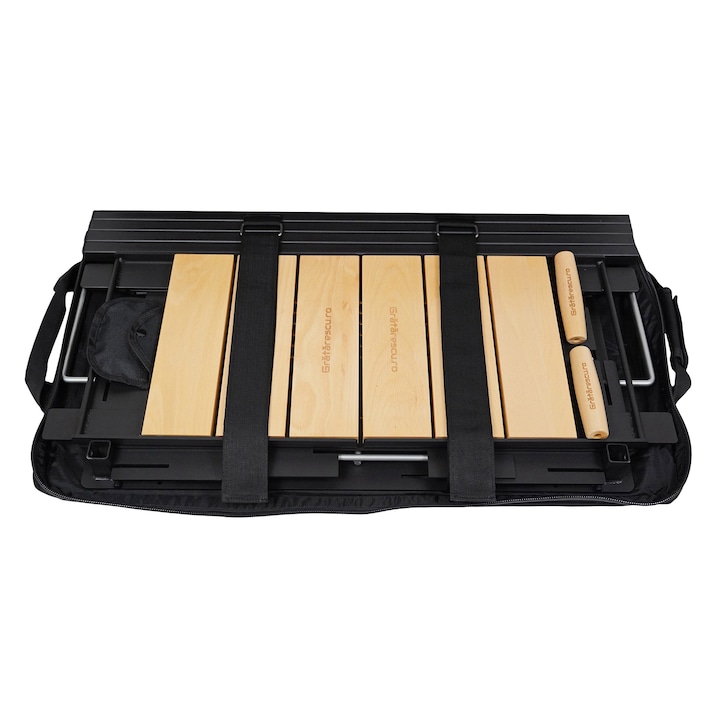 Set Complet de Gratar, Portabil, Premium, pentru Gradina, Camping sau Picnic, Cuva 4mm, Grill 8mm, cu Accesorii Incluse, Kit Gratarescu 65x45cm