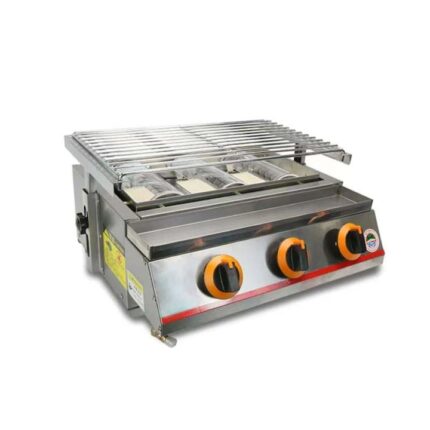 Gratar gaz-3 arzatoare, dimensiune 500 X 410 X 170 mm, otel inoxidabil