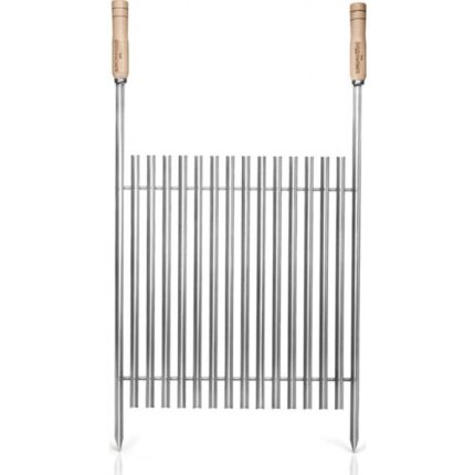 Gratar din inox cu manere din lemn SIMONAGGIO ARGINTINIAN GRILL 85x48cm pentru frigarui,friptura