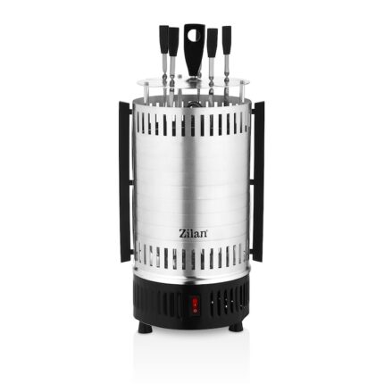 Gratar vertical Zilan ZLN5565, 900W, 5 arzatoare, Incalzitor ceramic, Inox/Negru