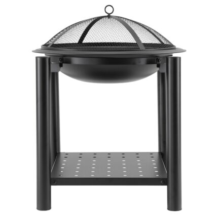 Gratar cu disc si spatiu depozitare, ML Design, 71 x 55 x 55 cm, capac de protectie impotriva scanteilor, portabil, negru