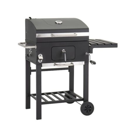 Gratar carbune Grillchef Komfort, cu roti, otel, 100x71x102 cm