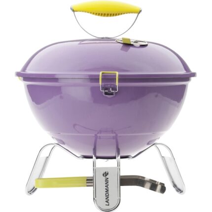 Gratar carbune Landmann Picollino, 34 cm, Violet, Cleste inclus