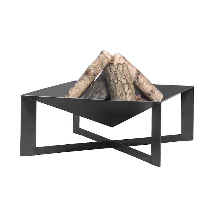Vatra de foc Cuba, otel solid, H30 x L70 x l70 cm