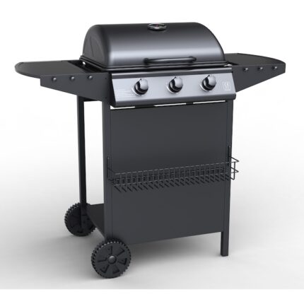 Gratar gradina pe gaz, Campfire,109 cm x 55.4 cm x 97.7cm, Aprindere simpla, Gri
