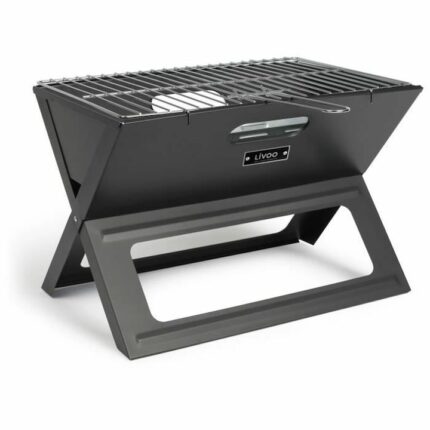 Gratar portabil pliabil cu carbune, Livoo, Otel, 44.5x28.5 cm