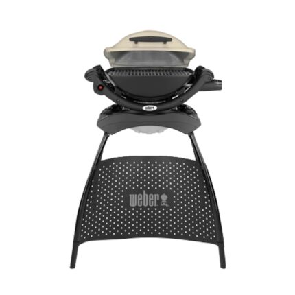Gratar pe gaz model Q 1000 Titanium, Weber, Fonta/Otel inoxidabil, Portabil, Negru