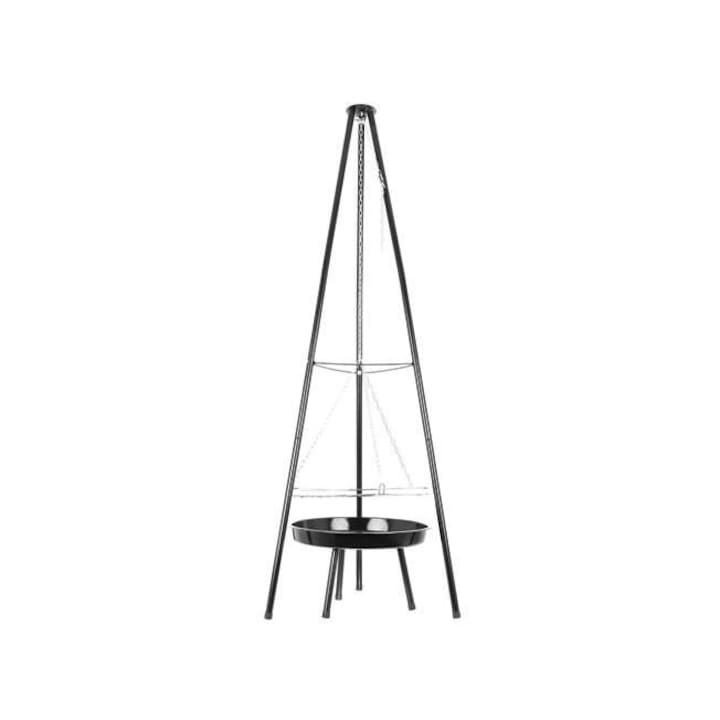 Set Gratar Suspendat BBQ 3 In 1, Ideal pentru Camping si Pescuit sau Drumetii, Multiple Accesorii Incluse, Otel, 60 x152 cm