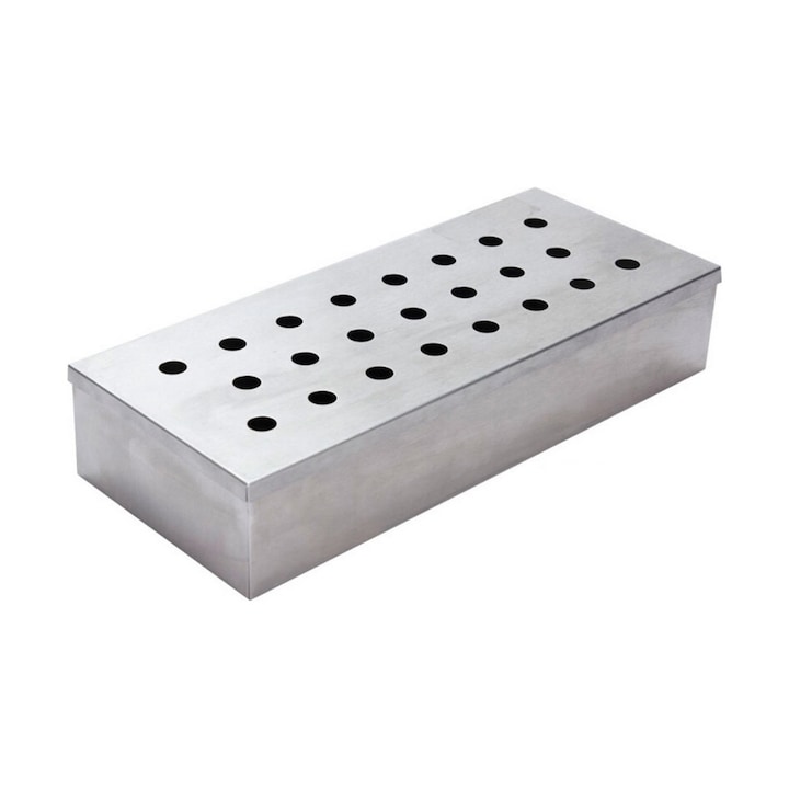 Afumator, BigBuy, 45 x 24 x 10 cm, Inox, Argintiu