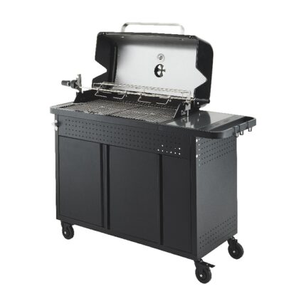Gratar carbuni cu rotisor BBQ, 113x57x115cm