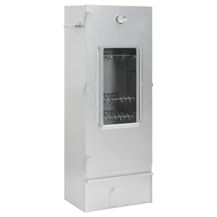 Afumatoare de gradina cu generator de fum rece, Zakito Europe, 44.5x29x110cm, otel, accesorii incluse, argintiu