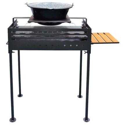 Gratar Portabil lemn-carbune cu suport de ceaun FM Premium 67x40 cm