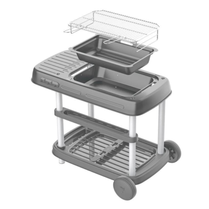 Gratar pe carbune cu roti incluse Hyba XL, din otel, 113.3 X 61.1 X 29.5 cm