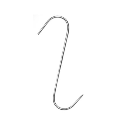 Set 15 carlige din inox pentru macelarie sau afumatoare carne, tip S, 15 cm