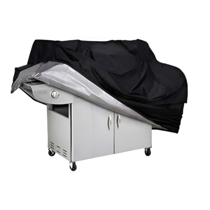 Husa pentru gratar, rezistenta la apa si razele UV, policarbonat si poliester 600D Oxford, 145 x 61 x 117cm, cu saculet depozitare, Negru