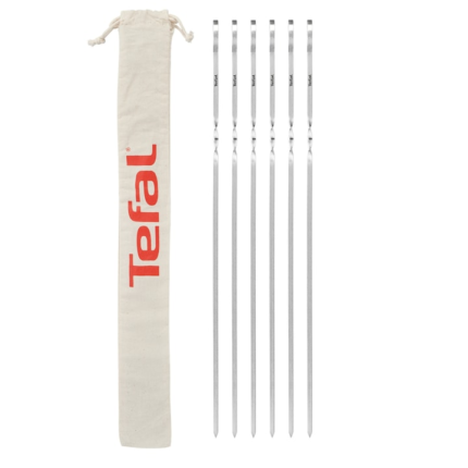 Set de 6 frigarui Tefal XL, sac din bumbac pentru depozitare, Dimensiuni XL, inox, argintiu